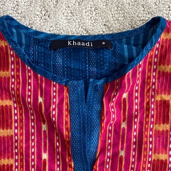 Khaadi Tunic Dress/Swimsuit Cover-Up Pink/Blue/Multi Size 8 - Picture 2 of 7